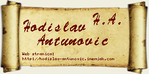 Hodislav Antunović vizit kartica